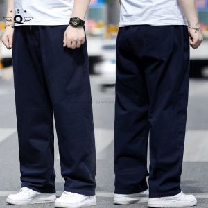 40-53Inch Plus Size Casual Pants For Men Large Loose Straight Polyester and Cotton Leg Overalls Tube