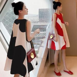 ชุดคลุมท้อง สวย ชุดเดรส คุณแม่ ฤดูร้อนพลัสไซส์เวอร์ชั่นเกาหลีหลวม