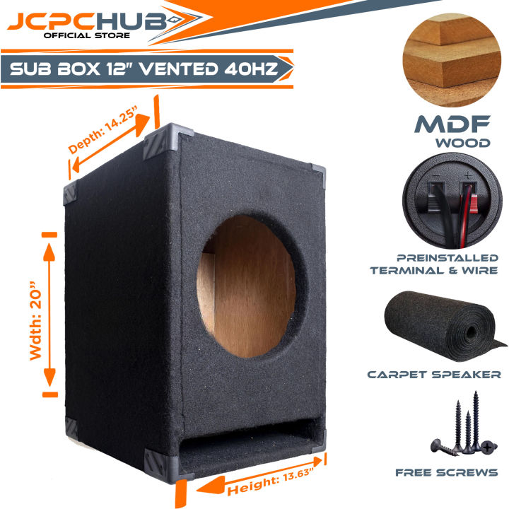 Subwoofer Box 12 " Inch Vented / LPorted Design Low Frequency Tuned in