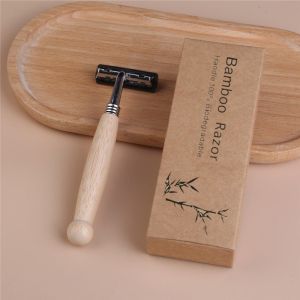 1PCS Bamboo Razor for Men and Women Shaver Eco Friendly Bamboo Handle With Box