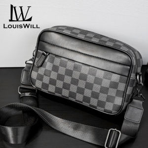 LouisWill Men Bags Mens Shoulder Bag Cross Body Bag Casual Shoulder Bag Men Fashion Shoulder Bag Large Capacity PU Bag Casual Sport Street Bag for Travel Outdoor