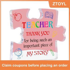 【ZTOYL】 Sáng tạo không thường xuyên Acrylic câu đố đồ họa mảng bám mùa tốt nghiệp Cảm ơn bạn giáo viên phước lành mảng bám bàn văn phòng trang trí quà tặng