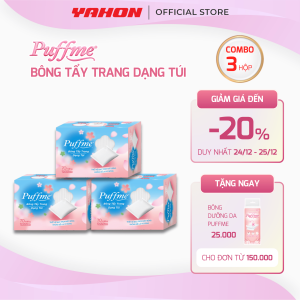 Combo Bông Tẩy Trang PUFFME Dạng túi Xỏ Ngón 70 Miếng/Hộp