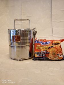 Yoshikawa Stainless Steel Rantang Food Carrier 2 Susun 3 Liter Double Wall Ompreng Keren FT3110