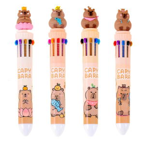 Multicolor Pen 10 Color-in-1 Writing Pen for Student Adult Retractable Ballpoint Pen for Writing Noting Journaling