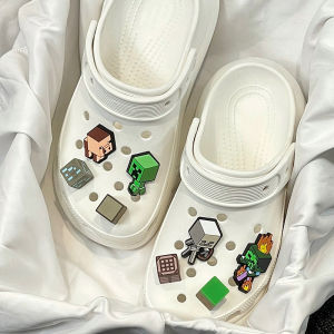 8Pcs Crocs Jibbitz Charms Cute Cartoon Minecraft 3D Shoe Buckle Detachable Shoe Decoration for Crocs