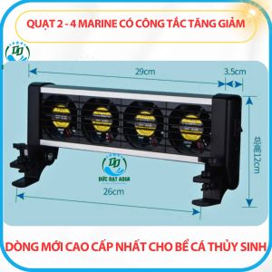Quạt 2 - 4 Marine có công tắc tăng giảm dòng mới cao cấp nhất cho bể cá cảnh thủy sinh
