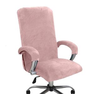 Sturdy Polyester Silver Fleeces Chair Slipcovers Scratch Resistant Elastics for Dining Room Office