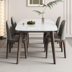 Dining Table For Kitchen Kitchen Island Table Set Round Dining Table  Dining Table  Italian Stone Plate Modern Simple Home All Solid Wood Small Apartment Fine Polishing 1 dian  餐桌