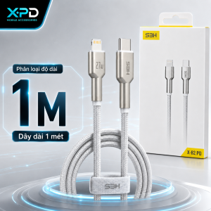 Cao Cấp - Cáp Sạc Nhanh 27W Dành Cho IPHONE 7 Đến 14 Dài 1M2M Bọc Dù Nylon Bền Chống Bẩn Rối Truyền Dữ Liệu...