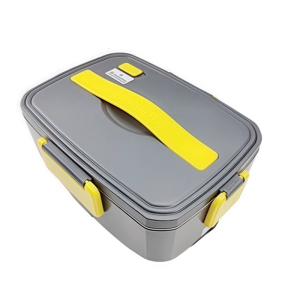 2.0L Stainless Steel Jar Multi Compartment Warmer Ergonomic Handle Lunch Box for Family Trips Office Meals