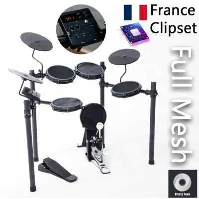 Digital Drum Set 8-Piece Compact Electronic Drumkit Digital Drum Set Full Mesh Net