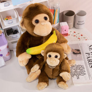 JOJO CASTLE 17/23/30cm Cute Soft Fluffy Monkey Plush Toy Stuffed Simulation Chimpanzees Doll Home Decoration Birthday Gift for Children 仿真玩具
