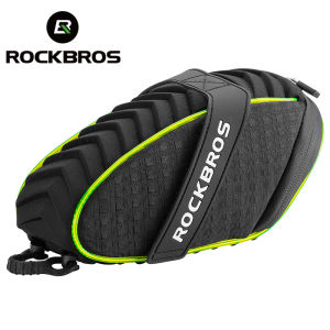 ROCKBROS Bike Saddle Light Bag Highlight Big Capacity Mountain Bike Saddle Bag Fashionable 3D Shell Road Bike Rear Bag With Rain Cover Cycling Accessories