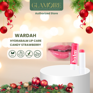 GLAMOIRE - [NEW!] Wardah Hydrabalm Lip Care 4 g Strawberry - Pelembab Bibir dengan SPF 15 - Petrolatum Murni 100% - Lip Balm - Makeup