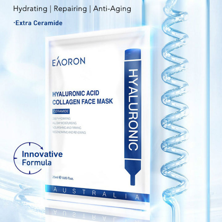 EAORON Hyaluronic Acid Collagen Hydrating Facial Mask Sheet Pack (5pcs