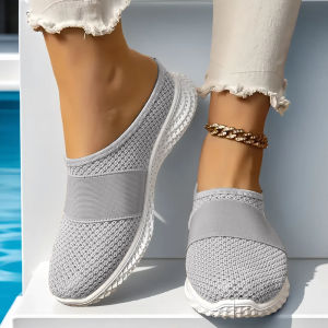 [Free Shipping] Thick-Soled WomenS Shoes Breathable Slip-On Flats Casual Shoes Flat Lightweight With A Hollow Design And Non-Slip Soles