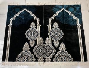 1pcs Sajadah model Couple Sepasang Turki Saudi Premium Beludru Hitam Besar 70x110cm