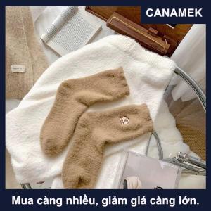 【CANAMEK】 1 5 đôi ấm cúng lông chồn dễ thương capybara vớ giữa bắp chân Phụ nữ mùa thu mùa đông dày hơn vớ ngủ sàn nhà lông mịn