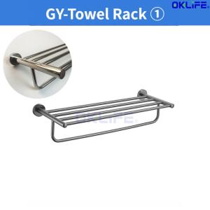 [OKLIFE®]Foldable Wall Mounted Towel Rack 304 Stainless Steel Double Layer Bathroom Organizer