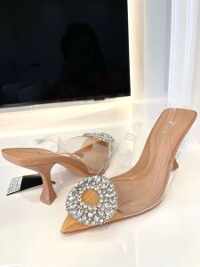 Sepatu wanita heels zr - motif flower transparant