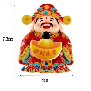 CNY 2026 New Year 3D Magnetic God of Weath Fortune Cat Magnet Rotatable Fridge Sticker