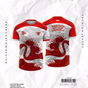 Jersey HUT RI 80 Anak Dewasa Merah Putih Dryfit Adem Bisa COD