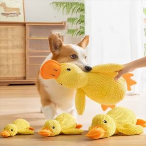 Cute Dog Toy Squeaky Duck Bite Resistant Grinding Teeth Cleaning Tool Pet Interactive Entertainment Puppy Boredom Plush Toy