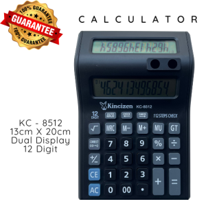Kalkulator Besar 2 Layar Display 12 Digit Kantor Sekolah 112 Steps Auto Replay 19 x 125cm CT 8512
