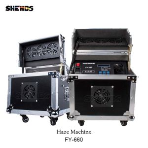 SHEHDS 660W Fog Haze Machine With Tourcase  Stage Professional Fogger Equipment DMX Remote Control Smoke Hazer For Hall Music Concert DJ Wedding Party