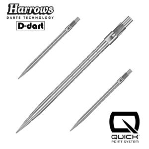 HARROWS DART POINT - MICRO GRIP RIDGE QUICK POINT (QP) BLACK/GOLD/SILVER REPLACEMENT STEEL DART POINT 3Pcs/Pack