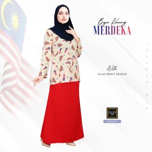 🎀Special Edition🎀 Merdeka Baju Kurung Adult with flag print By H&H TEXTILES