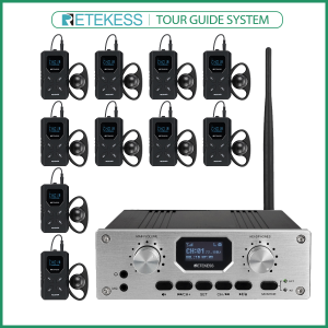 Retekess TT119 Wireless Tour Guide System Simultaneous Translation System Interpreter Monitor Option Mute Function 300m/980ft Assistive Listening System for Church Conference Community