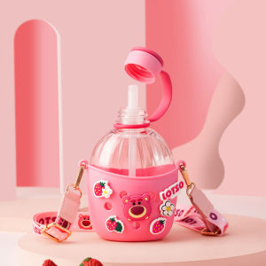 ดิสนีย์ดิสนีย์โฟรเซ่นกระบอกน้ำสำหรับเด็กโรงเรียนอนุบาลนักเรียนที่อุทิศตนแก้วพร้อมหลอดดื่มขวดน้ำสำหรับเล่นกีฬาเย็นๆโดยตรง