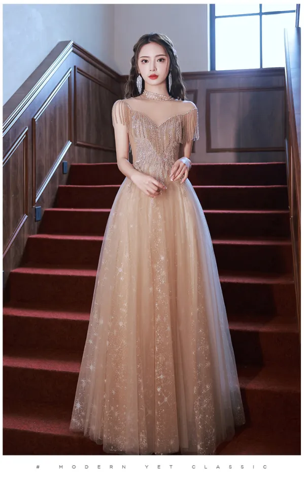 EAGLELY Luxury High End Formal Events Glamorous Long Evening Dress