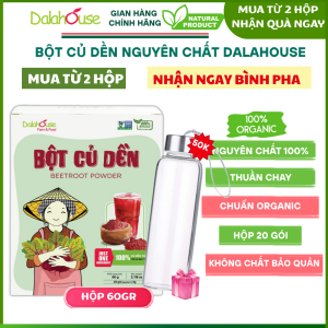 Bột Củ Dền Dalahouse - Bột Củ Dền Hữu Cơ Nguyên Chất Sấy Lạnh Dalahouse - Hộp 20 gói tiện lợi (60gr)