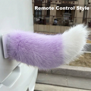 MELODI Fluffy Remote Control Electric Bicycle Tail Rechargeable Realistic Motorcycle Tail Ornament Cute Self-adhesive Car Wagging Moving Tail All Vehicles
