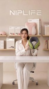 Ready Stock NIPLIFE Memory Foam U Shape Travel Neck Pillow 360 Degree Support Stowable Pillow for Airplane
