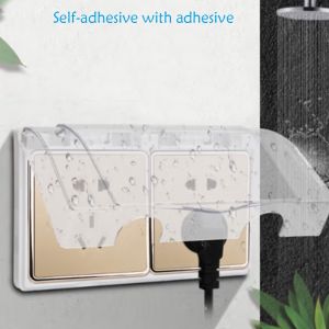 Wall Socket Waterproof Box Plate Switch Protection Cover Wall Mount Punch-free Plug Holder