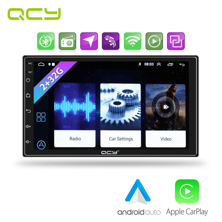 QCY 7 inch 2 DIN Android 12 Car Stereo Multimedia Car Radio Carplay ...