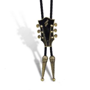 Gaitar Bolo Tie Gaitar Music Necklace Moranse Bolo Tie Cowboy Leathers Necktie Sweater Chain Necklace Western Bolo Tie