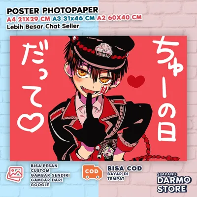 Poster Jibaku Shounen Hanako-kun Hanako Yashiro Nene Kou Hiasan Dinding Anime Wibu Aesthetic JSH-19