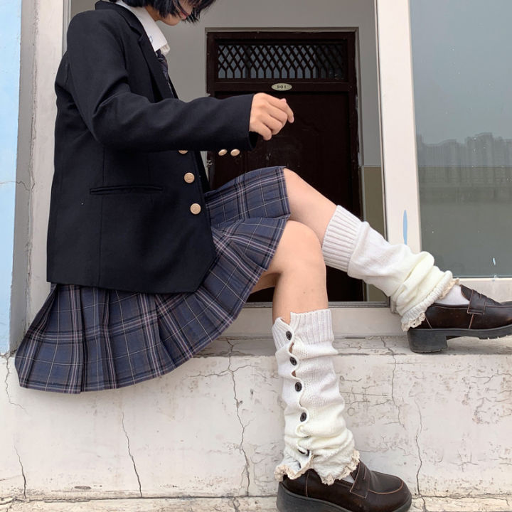 Simon Fashion Store New Y2K Cute Solid Knitted Leg Warmer Preppy