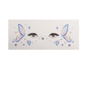 BNUE1 Waterproof Glitter Butterfly Face Tattoo Realistic Star Heart Face Temporary Tattoo Disposable DIY Face Tattoo Sticker Women Kids Children