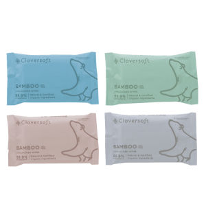 Cloversoft Plant-Based Unbleached Bamboo Antibacterial Organic Wet Wipes Wet Tissue 8 Sheets