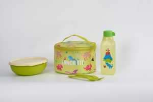 Kotak Bekal Set Of 4 Pcs Tas Dengan Tempat Makan Free Sendok Garpu / Lunch Fit Kotak Makan Set