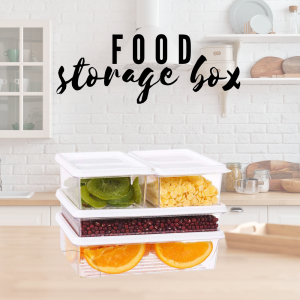 Transparent Container For Storing Food 4 Pieces Food Grade Meal Box Set For Home Fridge Storage Space Saving Organizer
