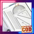 AI-A108 Penggaris 180 Half Circle / Busur Derajat Plastik Transparan Plastic Protractor 180 Derajat. 