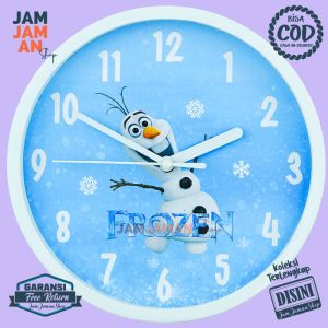 Jam Dinding Analog Dekorasi Rumah Karakter Anak BestSeller Frozen NN1515 Unik Baby Olaf Modern