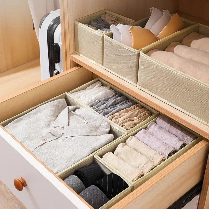 Loozykit Closet Organizer Underwear Bra Panties Socks Storage Box Lingerie  Wardobe Organiser Box Foldable Drawer Storage